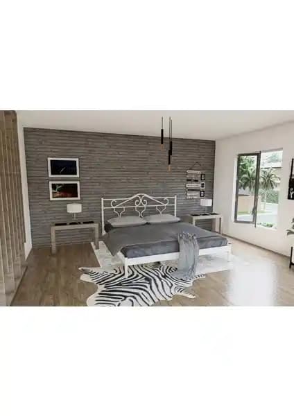 Metalia Gm 301 Gold Dublex Metal Karyola Beyaz 140x190 Modern ve Dayanıklı Tasarım