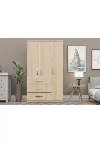 Metalia Gm 302-S Ece Lüx Modern 3 Kapı 3 Çekmeceli Sonomo Gardırop Özellikleri