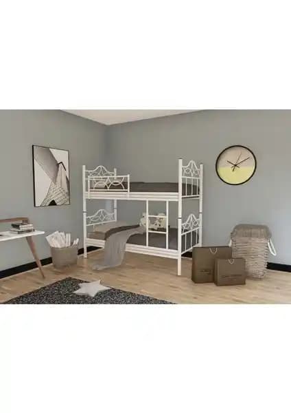 Metalia Hazar Ranza Beyaz: Estetik ve Dayanıklı Metal Yatak Altı Ranzası