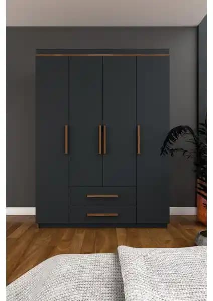 Metalia Perla Lüx 4 Kapılı 2 Çekmeceli Gardrop Modern ve Dayanıklı Tasarım