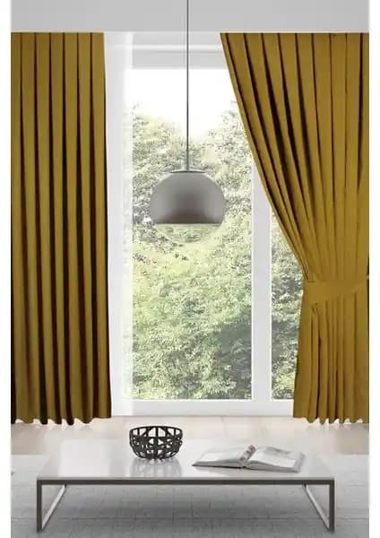 Meva Home Kadife Fon Perde: Şık ve Kullanışlı Yeşil Renkli Dekoratif Perde