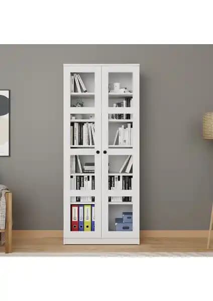 Midoser Lucas Cam Kapaklı Vitrin Modern ve Çok Amaçlı Depolama Çözümü