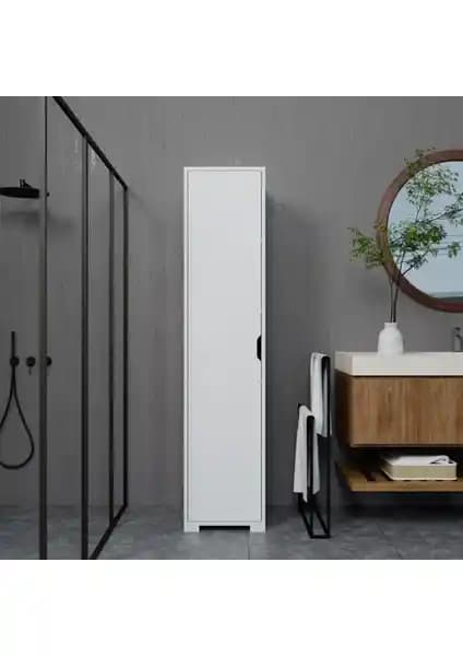 Midoser Mat Beyaz 5 Raflı Tek Kapılı Elbise Dolabı Modern ve Dayanıklı Tasarım