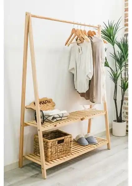 Minimal Wood Store Ahşap Askılık: Dayanıklı ve Şık Organizatör Çözümü