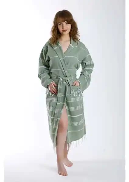 Mira Home Kapüşonlu Peştemal Bornoz: Doğal ve Konforlu Pamuklu Tasarım