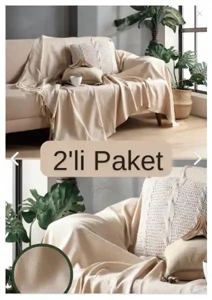 Miracolo Home Sık Dokuma Pamuklu Dekoratif Koltuk Örtüsü Seti Estetik ve Dayanıklılık