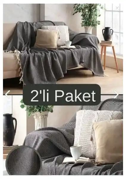 Miracolo Home Sık Dokuma Pamuklu Dekoratif Koltuk Örtüsü Seti Modern ve Dayanıklı Tasarım