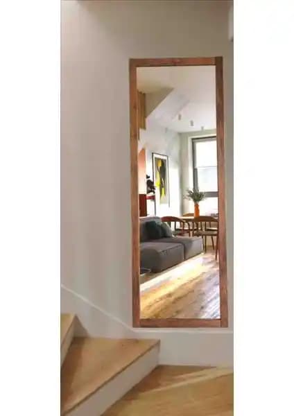 Mirrorss Ceviz Renk Ahşap Çerçeve Ayna: Modern ve Dayanıklı Giriş ve Dekorasyon Aynası