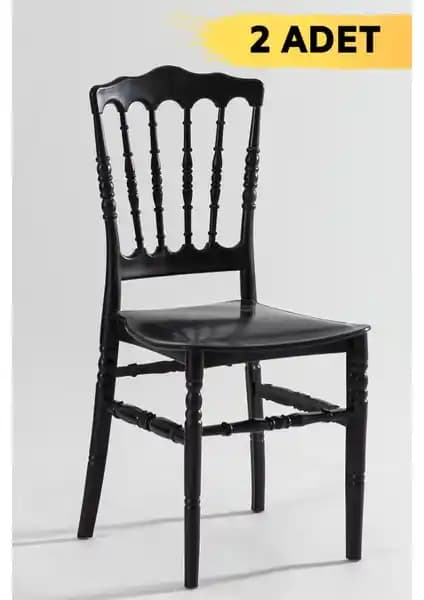 Mobetto Miray Siyah Pratik Sandalye 2'li Set Modern ve Dayanıklı Tasarım