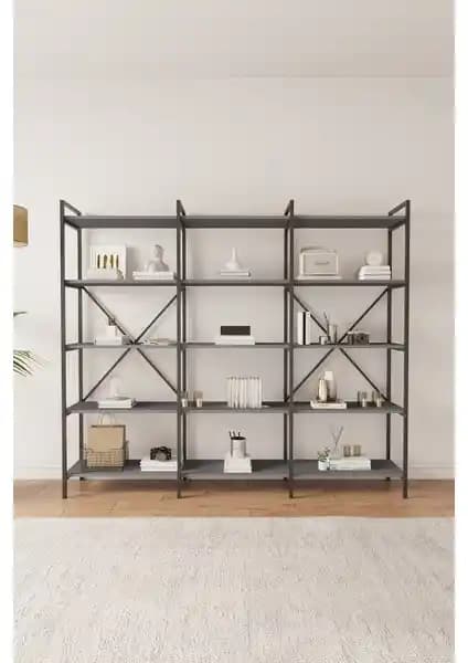 Mobitopya Nilamu Antrasit 200 cm Kitaplık ile Modern ve Şık Dekorasyon Çözümleri