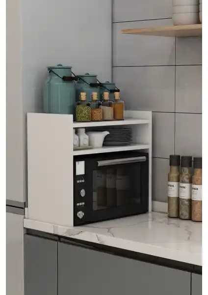 Modalanka Mikrodalga Fırın Rafı Modern ve Şık Tasarımıyla Mutfakta Düzeni Sağlar