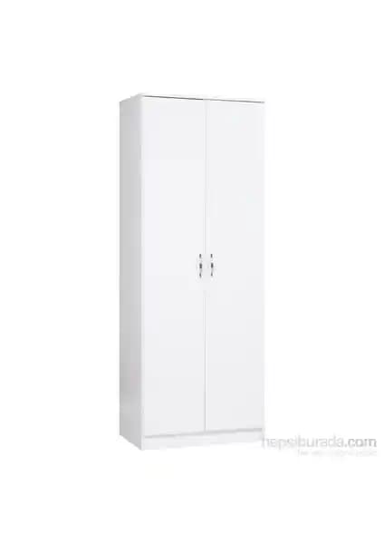 Modern 2 Kapaklı Beyaz Gardrop - Dayanıklı ve Şık Tasarım, Dar Alanlar İçin Uygun
