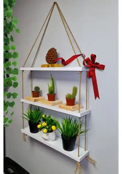 Modern Beyaz Çok Katlı MDF Duvar Rafı Oturma ve Çocuk Odası Dekorasyonu İçin