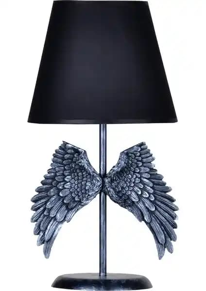 Modern Dizayn Melek Abajur Gümsü Siyah ile Şık ve Fonksiyonel İç Mekan Aydınlatması