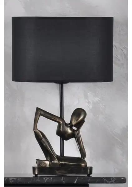 Modern İnsan Figürlü Gold Siyah Abajur İç Mekan Dekorasyonuna Şık Dokunuş