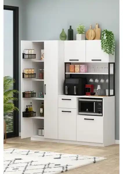 Modern ve Çok Amaçlı AVM Park Ervin Sepet Raflı Kiler Dolabı 180 cm yüksekliğinde