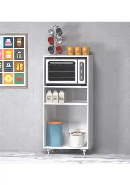 Modern ve Fonksiyonel 2 Kapaklı Mini Fırın ve Mikrodalga Dolabı Yaman Dekorasyon