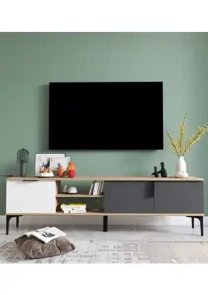 Modern ve Şık Alonex 180 cm Metal Kulp TV Ünitesi ile Evinizi Yenileyin