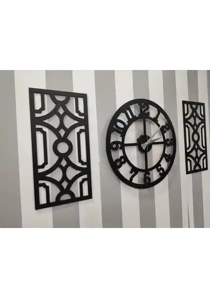 Modern ve Şık Siyah Fero Ahşap Duvar Saati - Dekorasyon İçin Uygun Tasarım