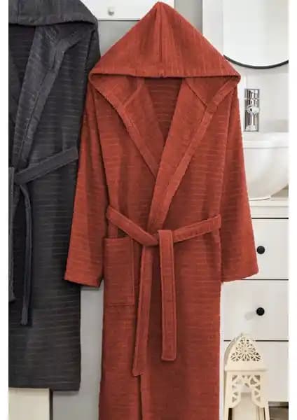 Moke Pera 2'li Kapşonlu Çift Bornoz Seti Modern Tasarım ve Konfor Bir Arada