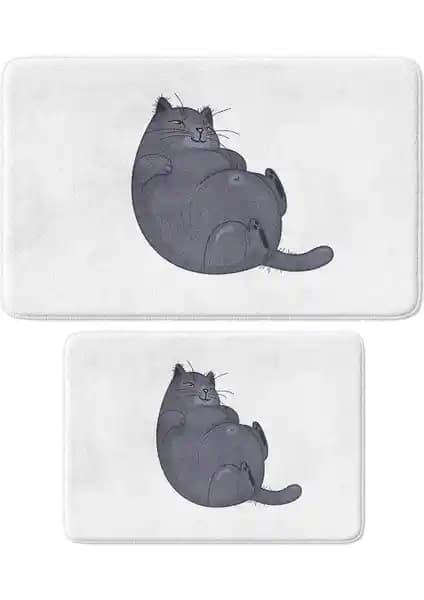 Monnhein Sevimli Tasarımlı Mikrofiber 2'li Banyo Paspası Güvenlik ve Estetiği Bir Arada