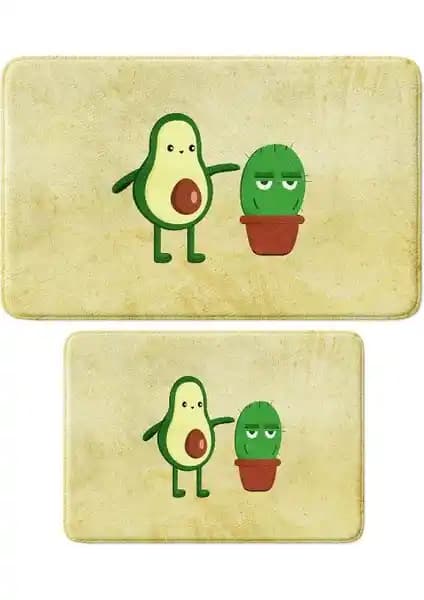 Monnhein Sevimli Tasarımlı Mikrofiber 2'li Takım Banyo Paspası Güvenlik ve Estetik Sunar