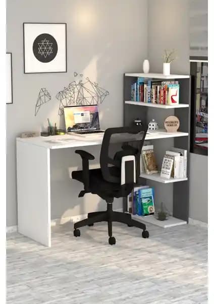 Moonlife Çınar Kitaplıklı Çalışma Masası: Modern ve Fonksiyonel Tasarım Özellikleri