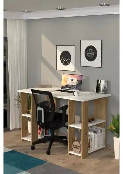 Moonlife Hipo Çalışma Masası Çam: Modern ve Dayanıklı Ofis Mobilyası Çözümü