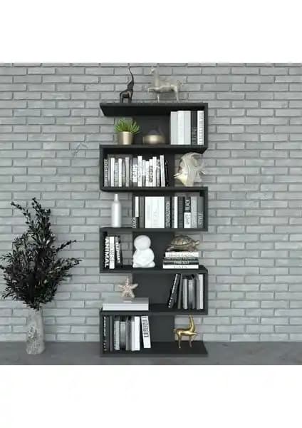 Moonlife Paris Siyah Dekoratif Kitaplık Modern ve Şık Depolama Çözümü 75-90 karakter