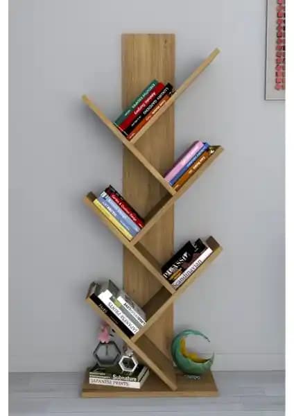 Moonlife Tree Dekoratif Kitaplık Çam - Modern ve Şık Depolama Çözümü