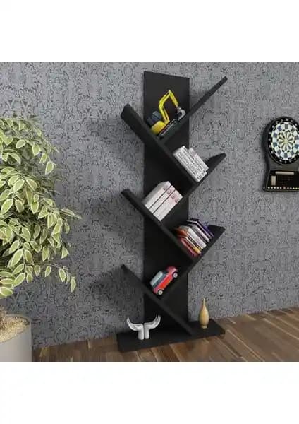 Moonlife Tree Siyah Dekoratif Kitaplık Modern ve Şık Tasarım Özellikleri