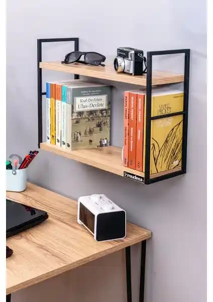 Mudesa Metal Ahşap Duvar Rafı: Modern ve Dayanıklı Depolama Çözümü