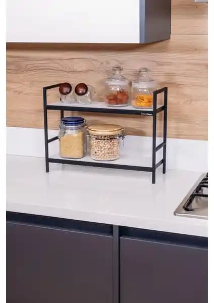 Mudesa Metal Ahşap Tezgah Üstü Raf: Modern Tasarım ve Çok Yönlü Kullanım İmkanı
