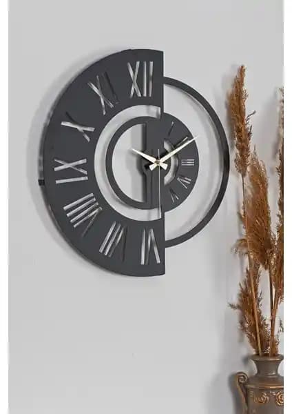 Muyika Ruota Metal Siyah Duvar Saati 50x50cm Modern ve Şık Tasarımıyla Dekorasyonunuza Zarafet Katar