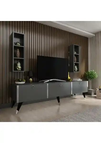 Myniture Festival TV Ünitesi S3004-4 Antrasit: Modern ve Dayanıklı Tasarım