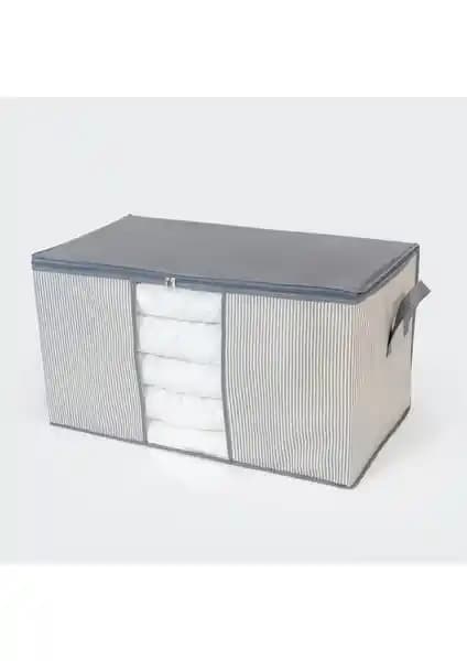 Nacarev Mega Boy Pencereli Çizgi Desen Baskılı Antrasit Yorgan Hurçları ile Ev Düzeni Sağlama