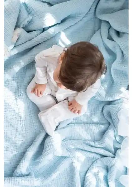 Natural Meet Maya Çift Taraflı Tek Kişilik Müslin Yatak Örtüsü Yumuşak, Sağlıklı ve Şık Tasarım