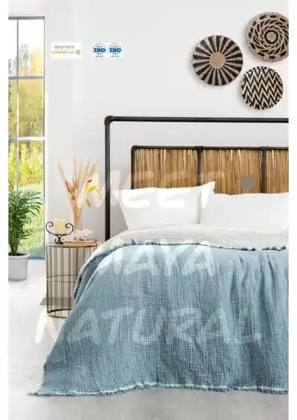 Natural Meet Maya Çift Yönlü Pamuklu Çift Kişilik Müslin Yatak Örtüsü