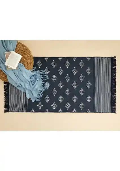 Nava Home Lacivert Dokuma Kilim: Şık Tasarım ve Dayanıklı Kullanım Özellikleri