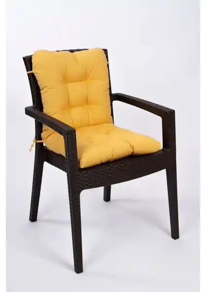 Neva Sarı Pofidik Sandalye Minderi Ev ve Ofis Dekorasyonuna Canlılık Katıyor