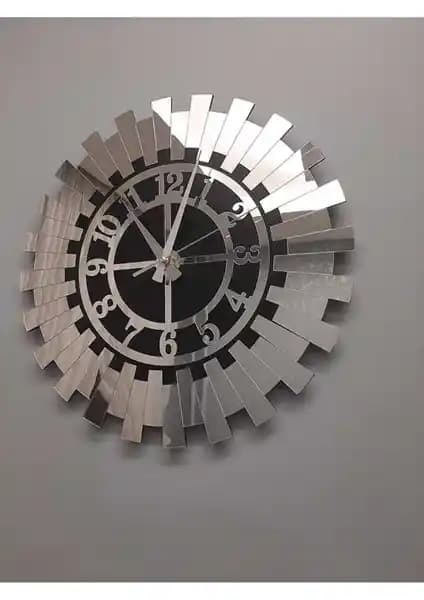 Nisanest Büyük Dekoratif Gümsü Güneş Duvar Saati: Modern ve Şık Dekorasyon Unsuru