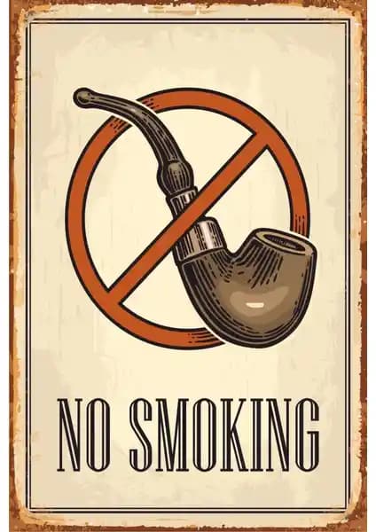 No Smoking Retro Vintage Ahşap Poster Modern ve Şık Dekorasyon İçin Uygun