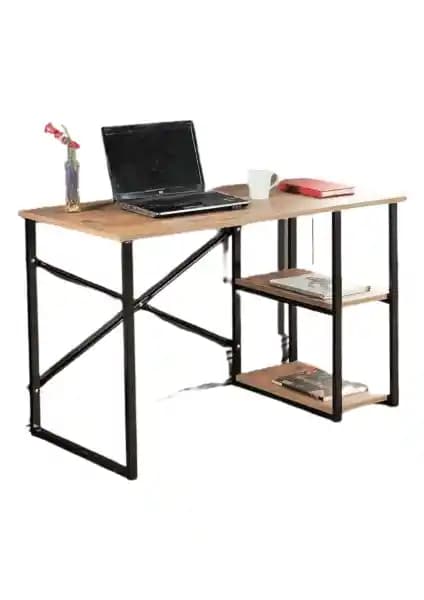 Noowa 2 Raflı Çalışma Masası Ceviz Renkli Modern ve Dayanıklı Tasarım Özellikleri