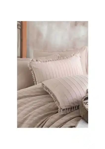 Nordqueen Estina %100 Pamuk Çift Kişilik Püsküllü Nevresim Seti Sağlıklı ve Şık Yatak Odası Dekoru