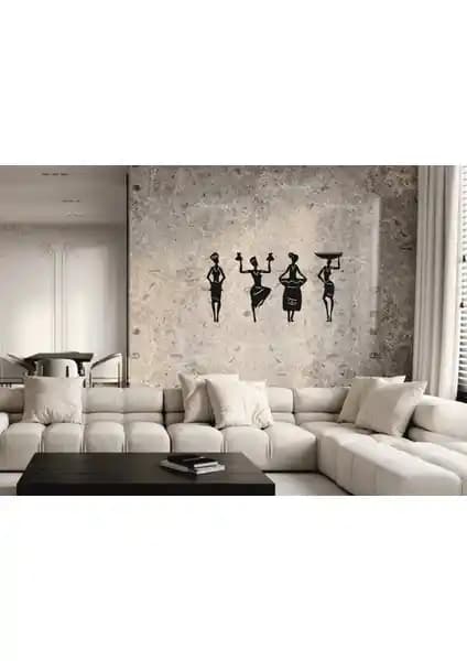 Numa Concept Afrikalı Kadınlar Ahşap Duvar Dekoru: Modern ve Kültürel Bir Sanat Eseri