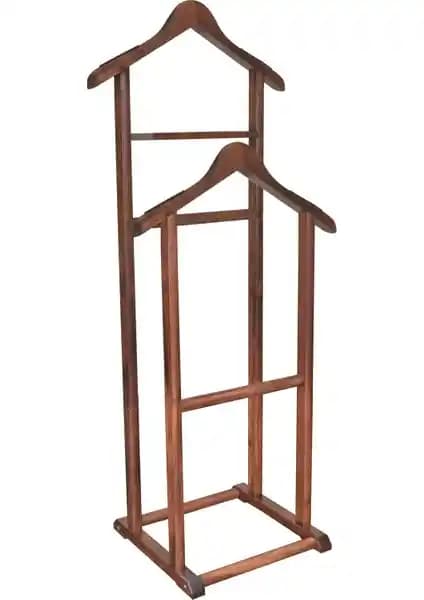 NYN Ahşap Dilsiz Uşak Ceviz Renk Çift Tepeli Askı: Estetik ve Fonksiyonellik Bir Arada