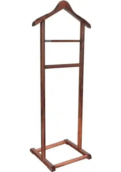 NYN Ahşap Dilsiz Uşak Ceviz Renk Tekli Ayaklı Askı: Şık ve Dayanıklı Modern Tasarım