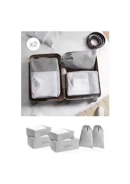 Ocean Home Textile 6'lı Valiz İç İçi Organizer Seti Seyahat ve Ev Düzeni İçin Pratik Çözüm