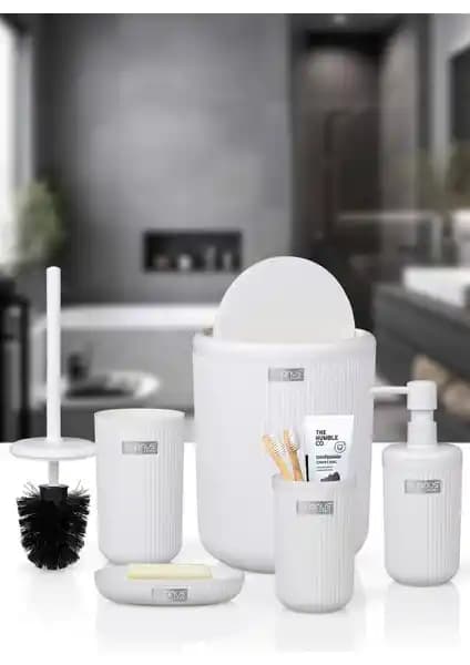 Okyanus Home Linea Yuvarlak Banyo Seti: Modern ve Dayanıklı Şık Banyo Aksesuarları