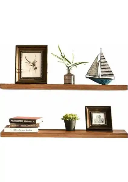 Olcay Aksesuar Ahşap Uçan Raf 2'li Dekoratif ve Fonksiyonel Tasarım